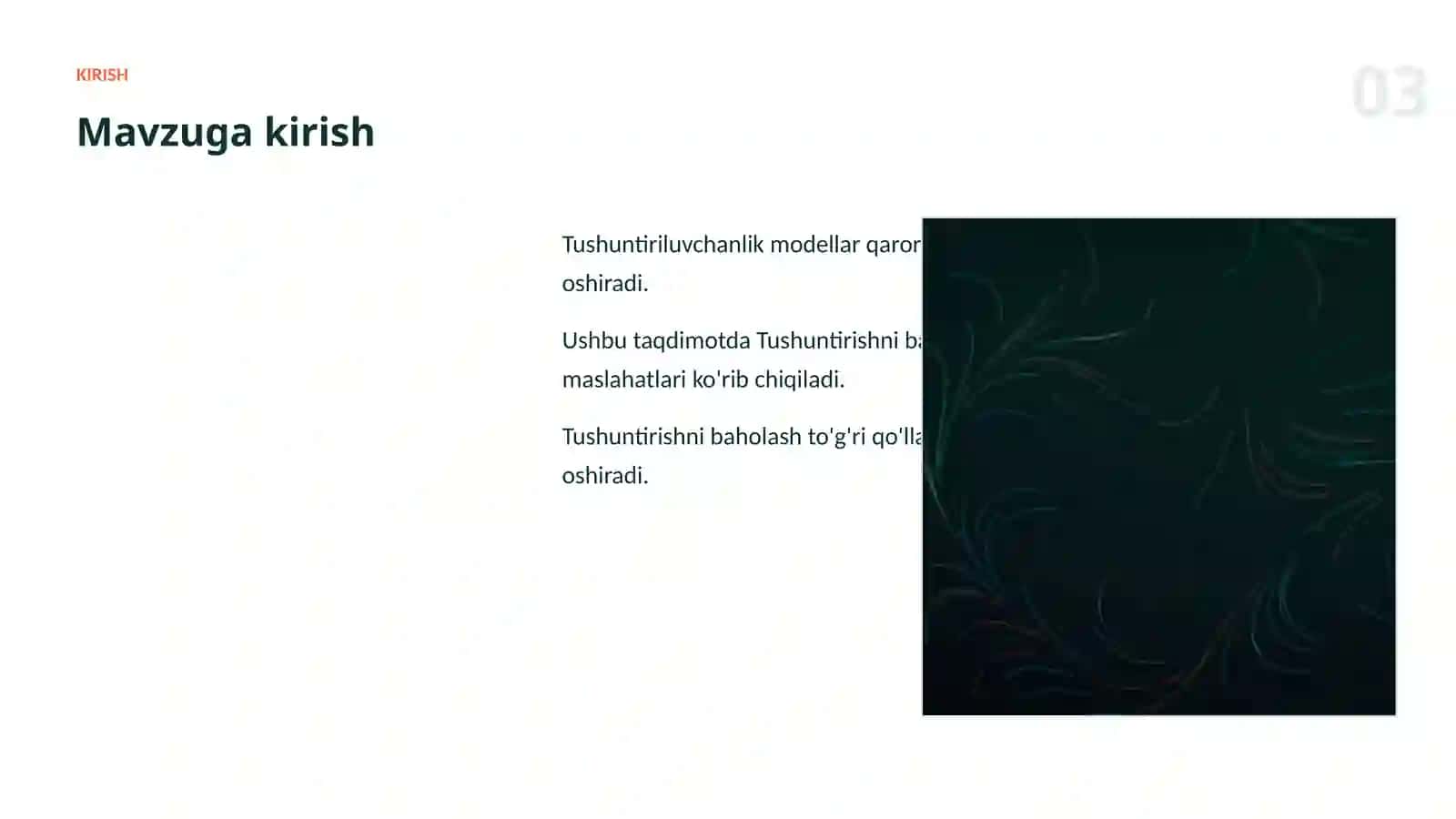 Tushuntiriluvchanlik 3