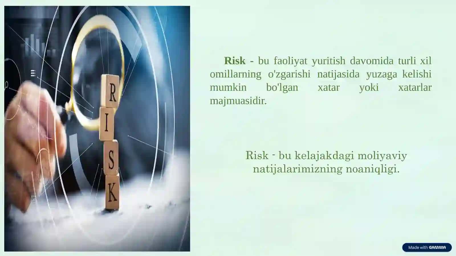 Risklarni boshqarish va sug‘urtalash 3
