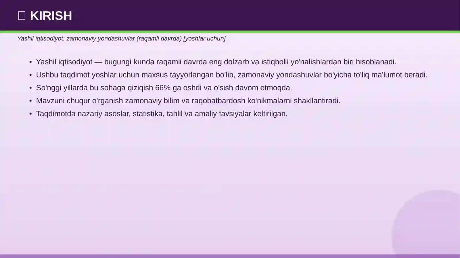 Yashil iqtisodiyot: zamonaviy yondashuvlar (raqamli davrda) [yoshlar uchun] 3