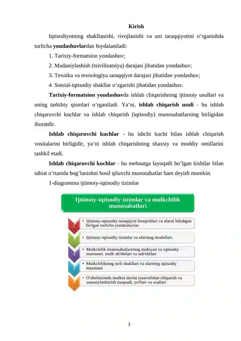 Ijtimoiy-iqtisodiy tizimlar, ularning tarkibi va andozalari 3