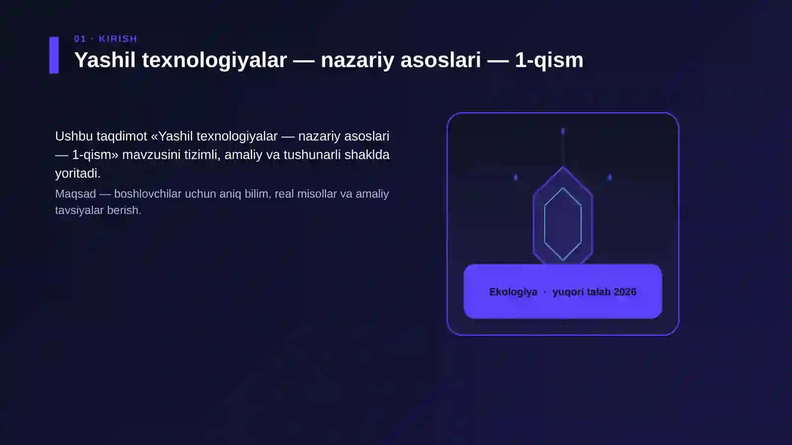 Yashil texnologiyalar — nazariy asoslari — 1-qism 3
