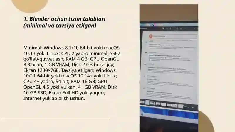 Blender dasturini yuklab olish va uni ishga tushirish 3