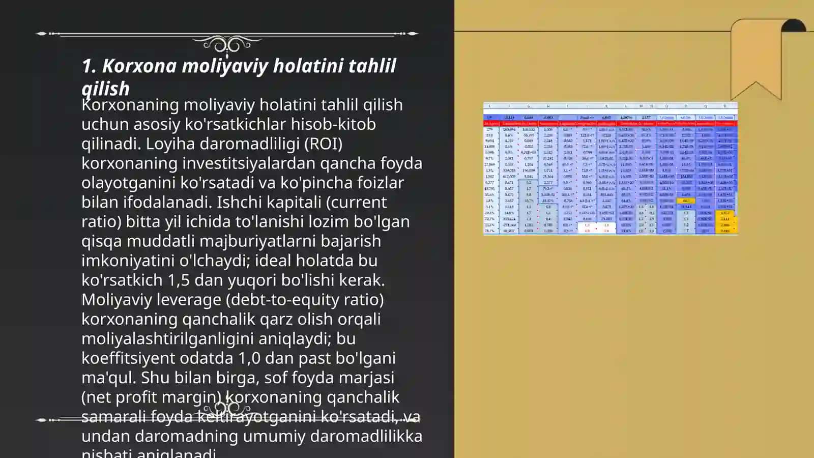 Korxona iqtisodiy samardorligini tahlil qilish 3