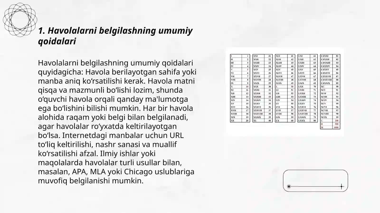 Havolalarni ilmiy matn ichida, matn tagida va adabiyotlar ro'yxatida rasmiylashtirish 3