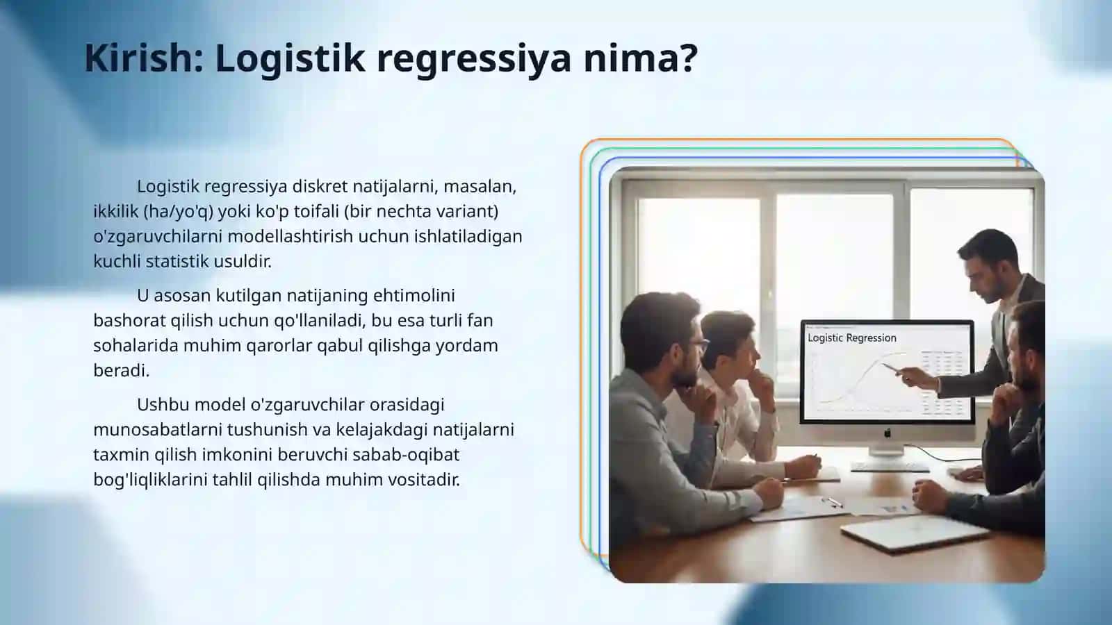 Logistik regressiya:model taxminlar ,talqin qilish 3