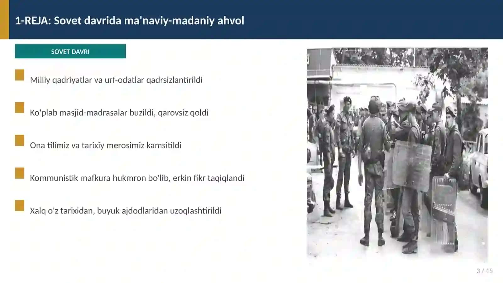 Ma'naviy va Madaniy Taraqqiyoti 3
