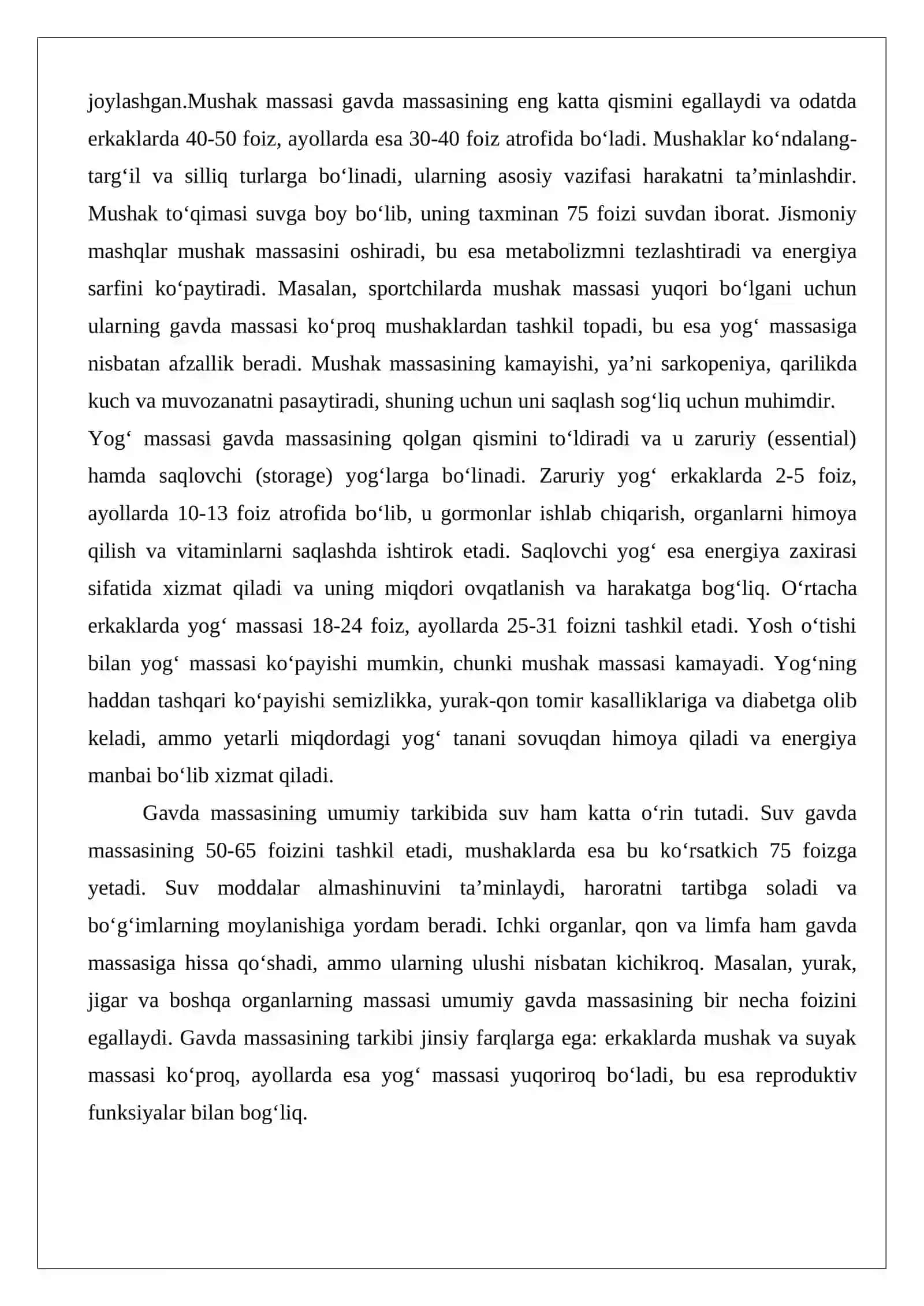 Odamlarning gavdasi massasining geometriyasi 3