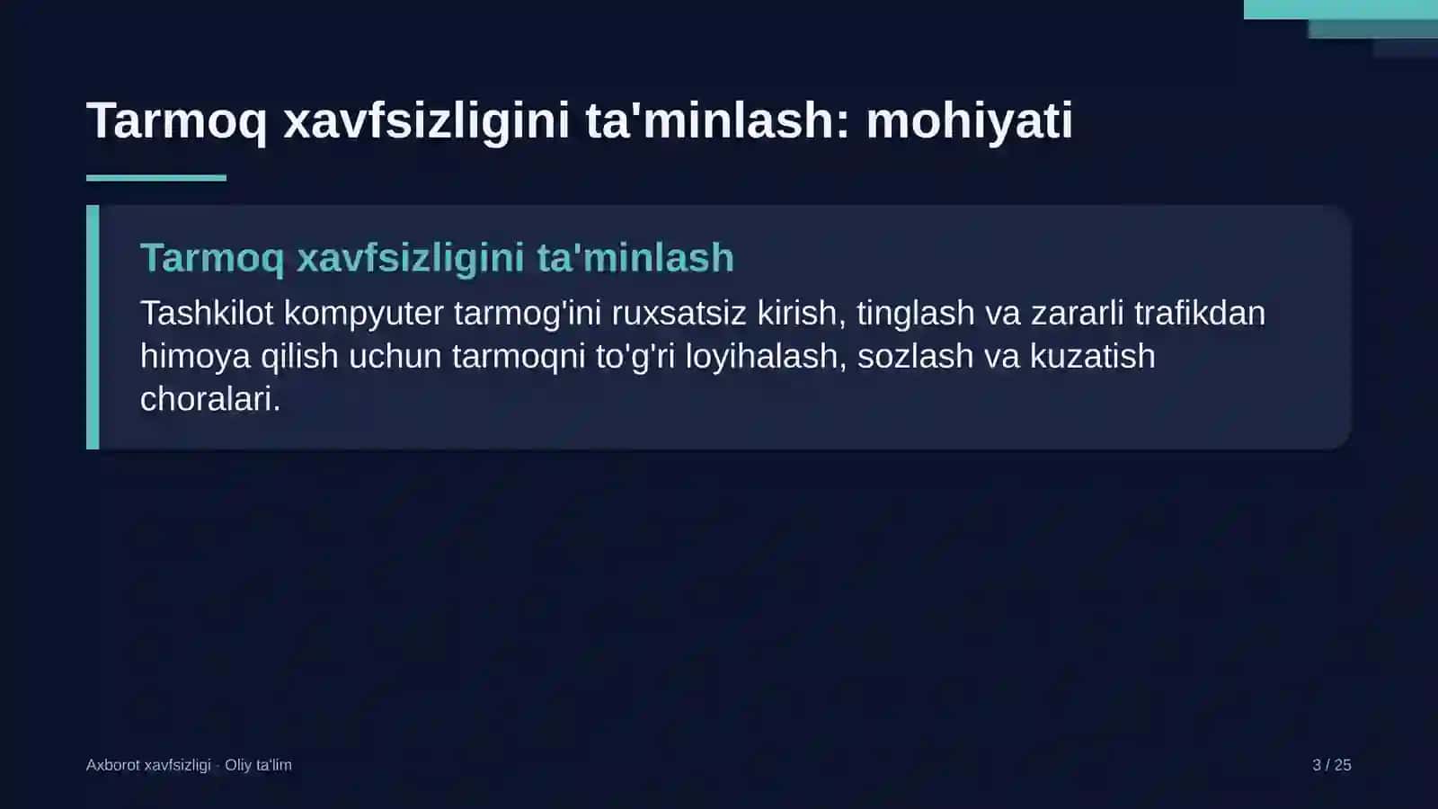 dasturiy ta'minotni testlash sohasida tarmoq xavfsizligini ta'minlash 1901 3