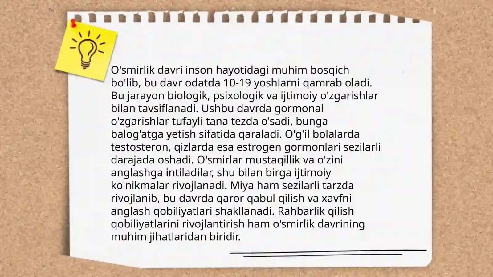 Oʻsmirlik davr 3