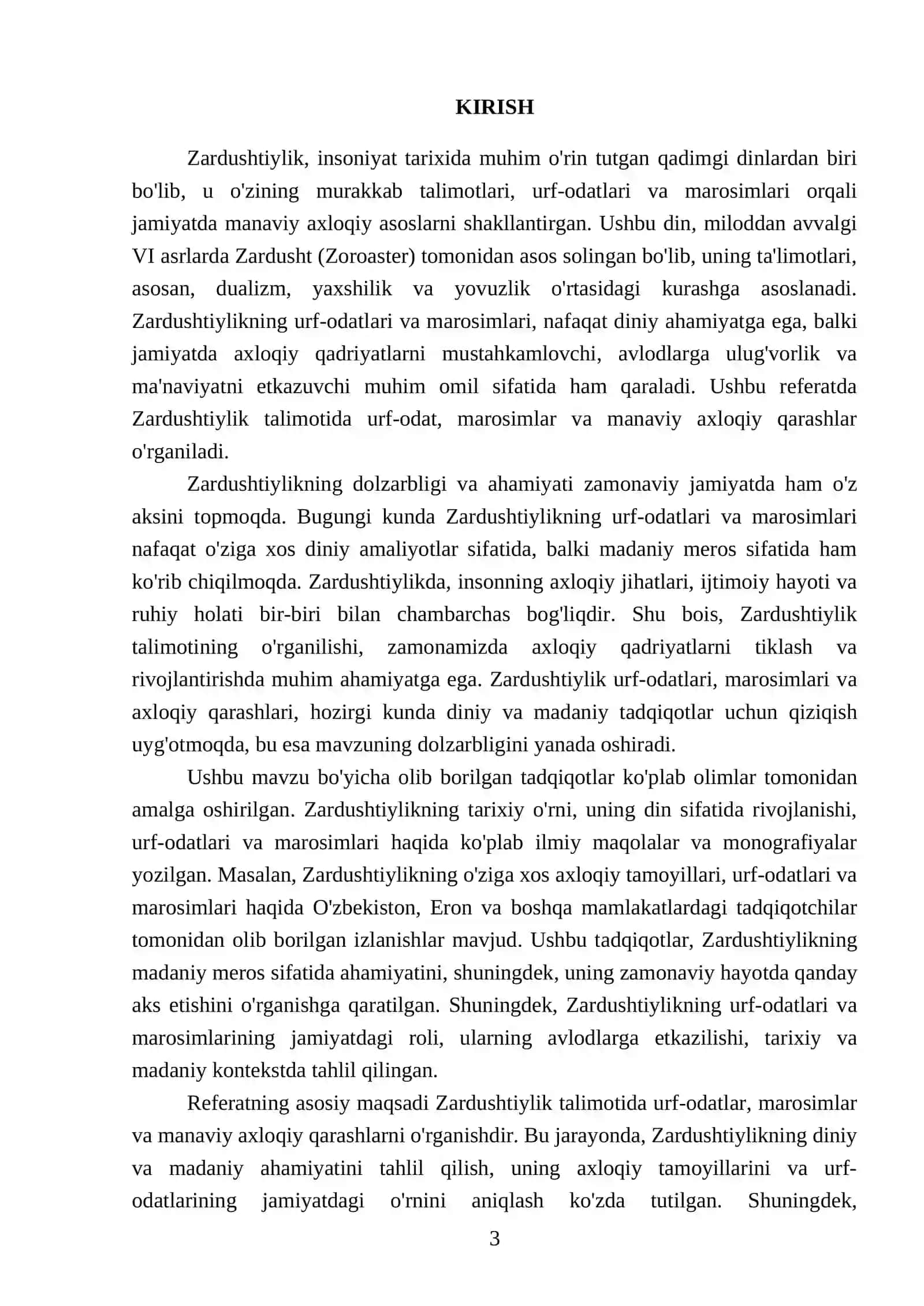 Zardushtiylik talimotida urf odat, marosimlar, manaviy axloqiy qarashlar 3