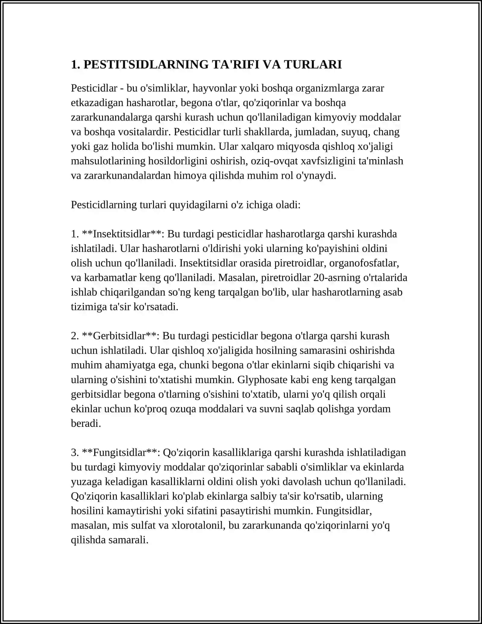 PESTITSIDLARNI QISHLOQ XOʻJALIGIDA ISHLATILISHI. DEFOLIANT VA DEKSIKANTLAR 3