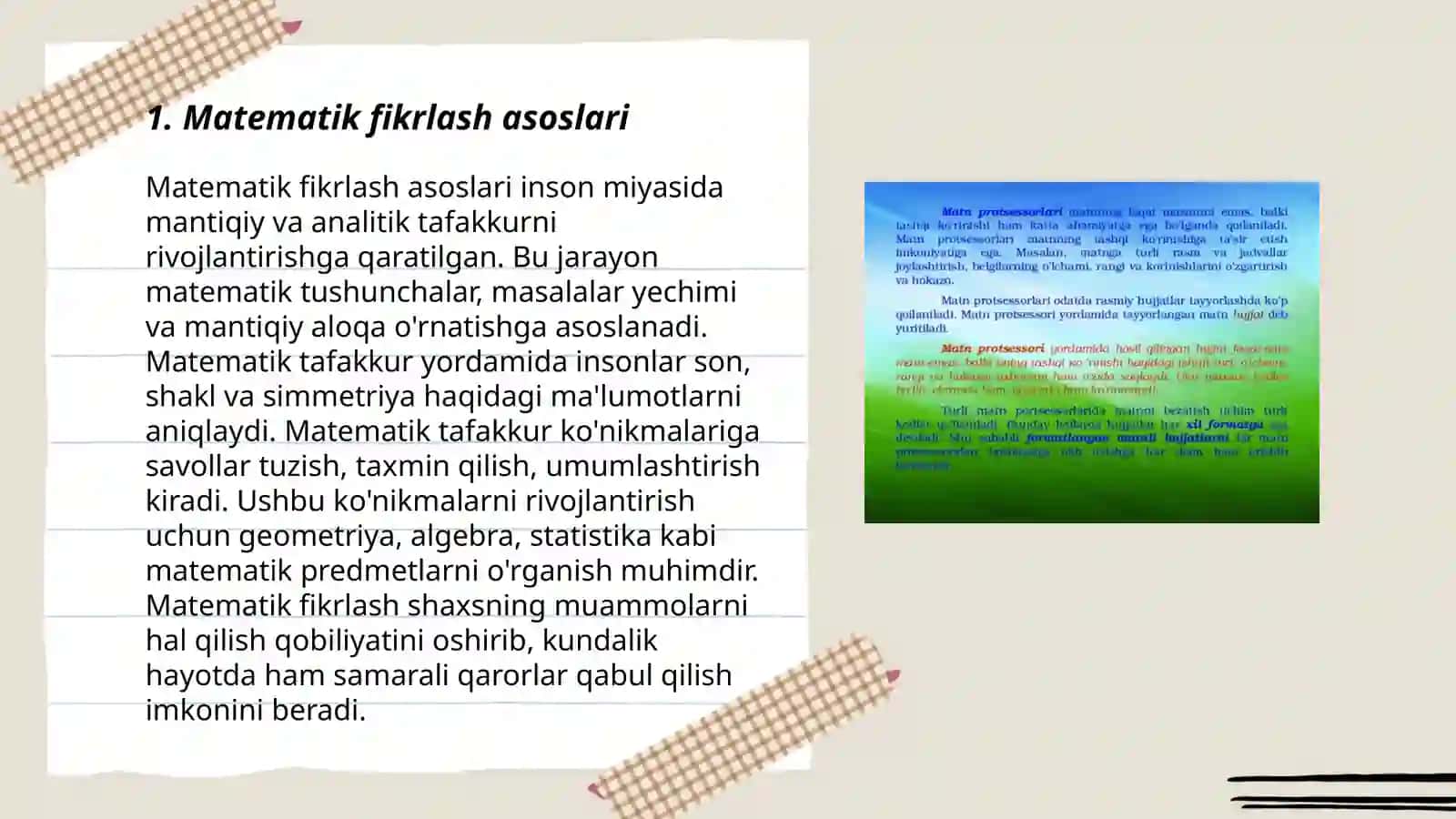 EGMA xalqaro baholash dasturida matematik mulohaza yuritish va muammoni hal qilish (modellashtirish) orasidagi bogʻlanish sikli 3