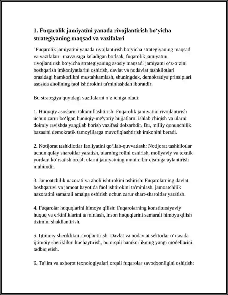 FUQAROLIK JAMIYATINI YANADA RIVOJLANTIRISH BO‘YICHA RIVOJLANISH STRATEGIYASI 3