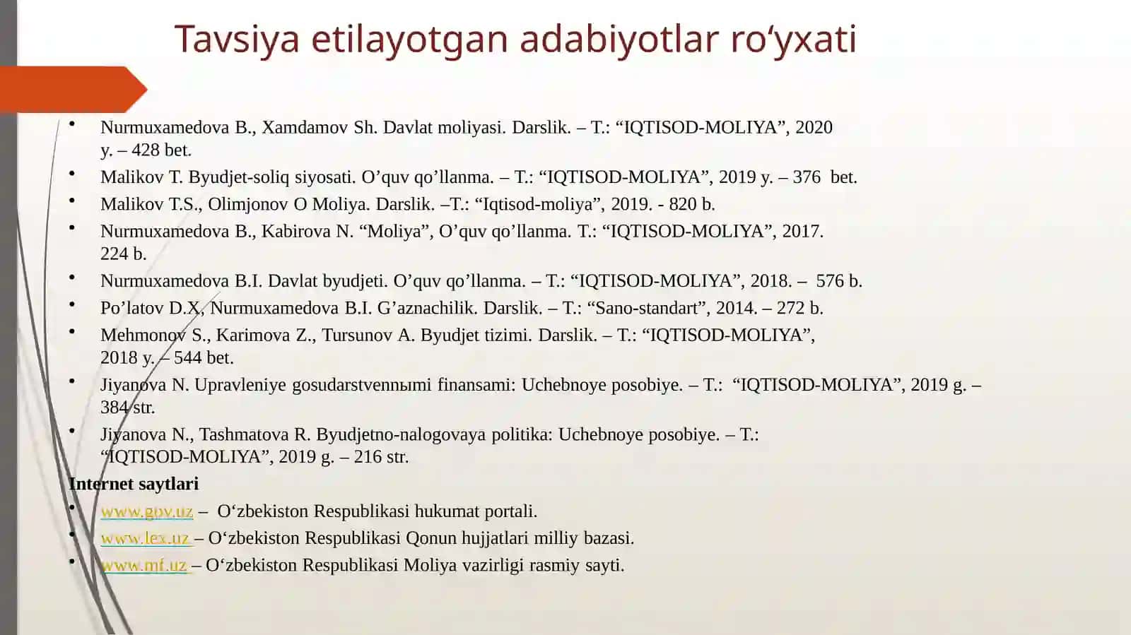 Byudjet tizimining huquqiy asoslari 3