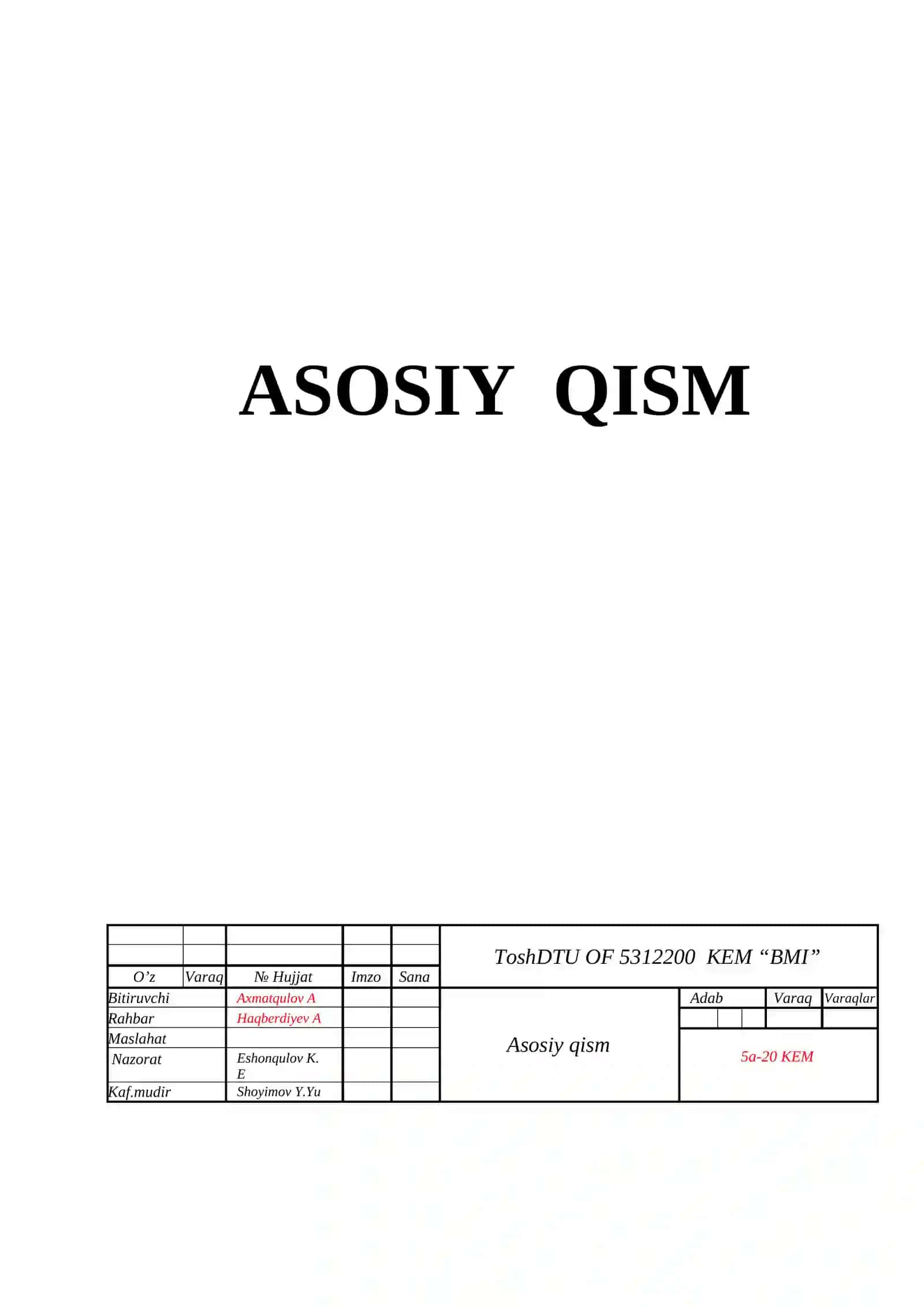 ToshDTU OF 5312200 KEM “BMI” 3