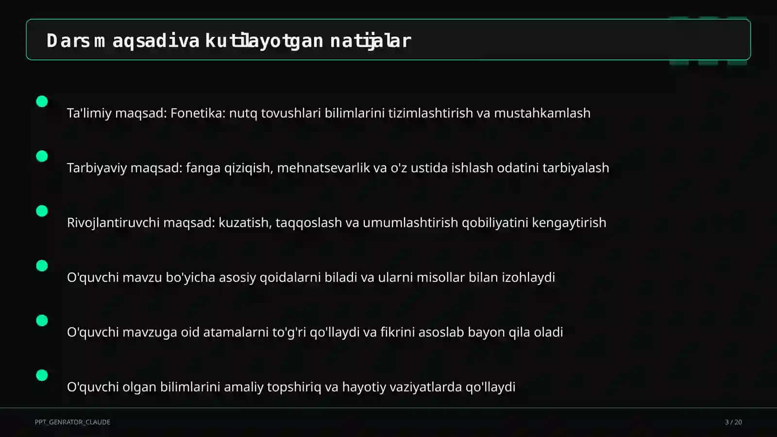 Fonetika: nutq tovushlari (5-sinf) 3