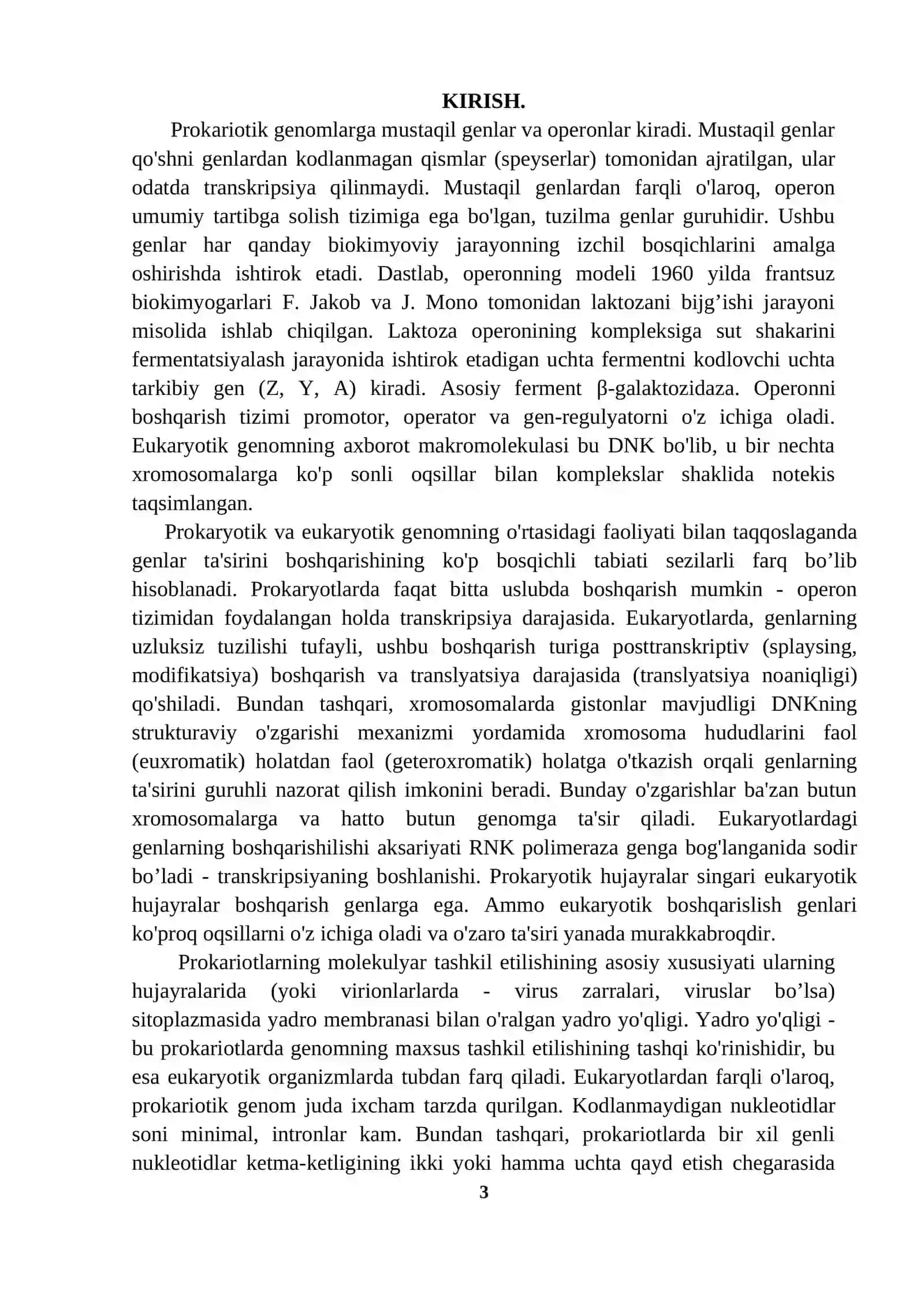 Prokariot genomlari. Escherichia coli bakteriya genomlari 3