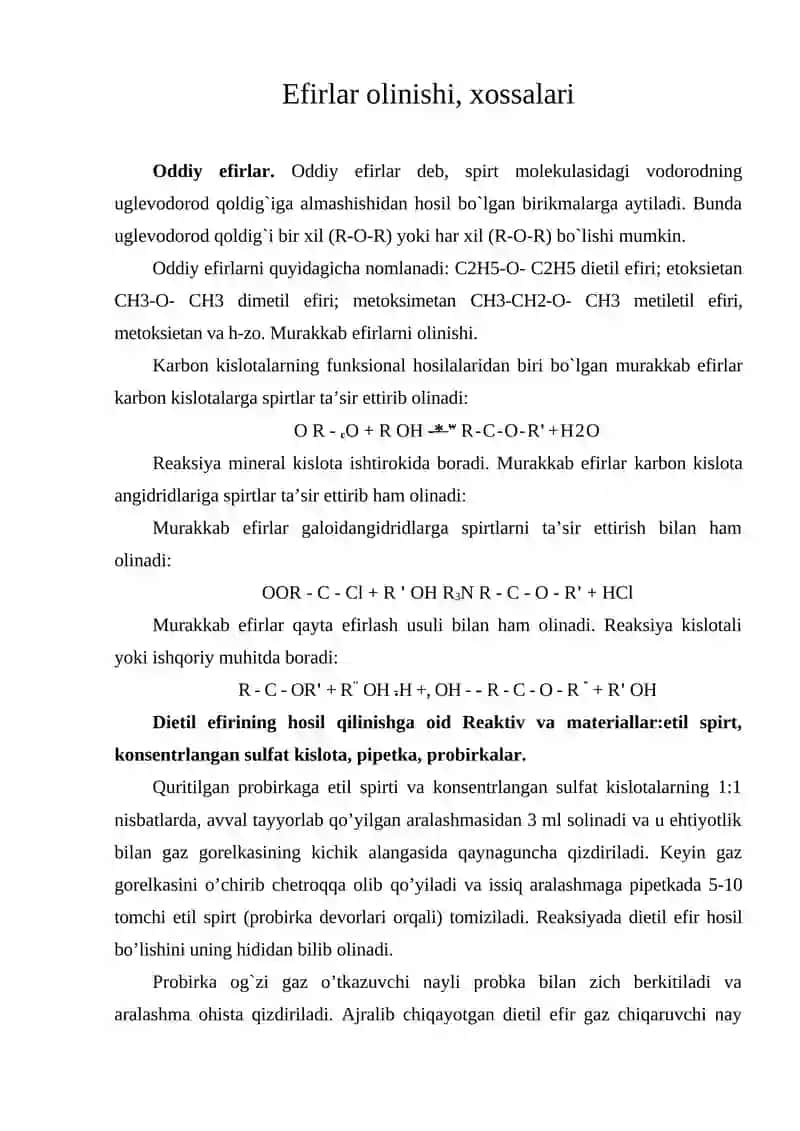 Spirtlar, olinishi va kimyoviy xossalari 3