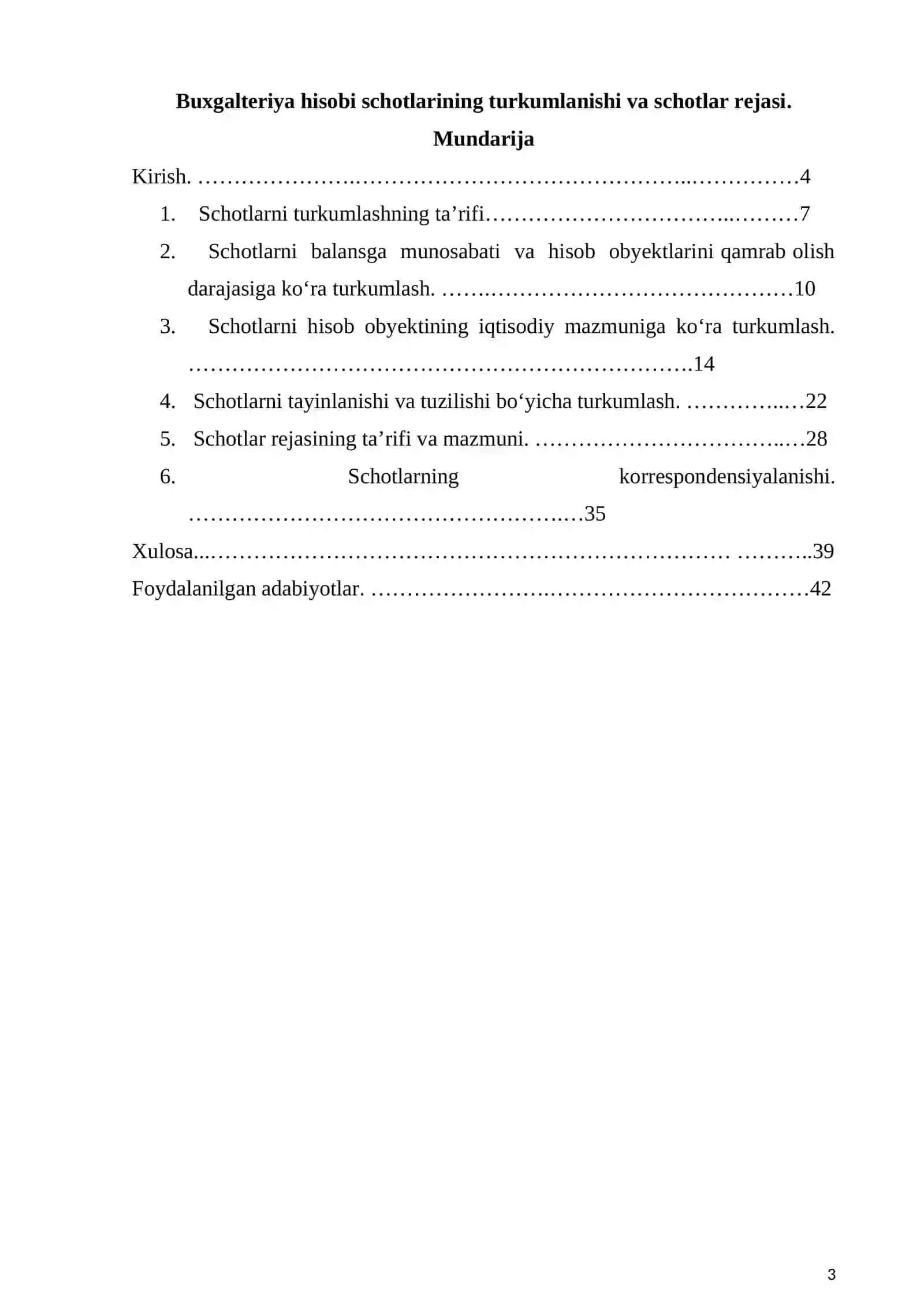 Buxgalteriya hisobi schotlarining turkumlanishi va schotlar rejasi 3