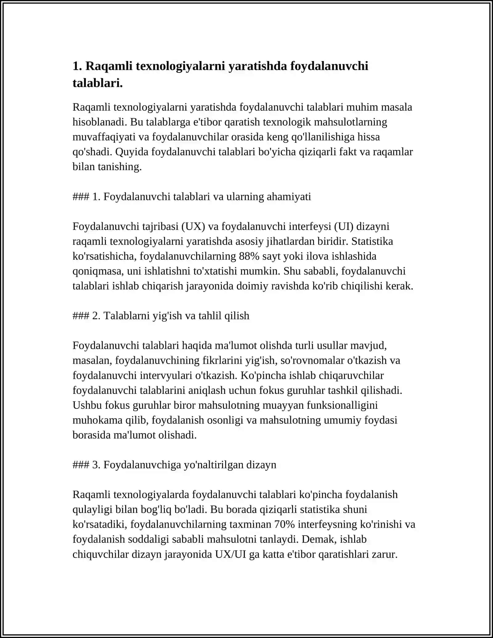 DTNI YARATISHDA FOYDALANUVCHI MODELI. DTNI YARATISHDA INSON OMILI.VEB SAYT FOYDALANUVCHILARI TAHLILI 3