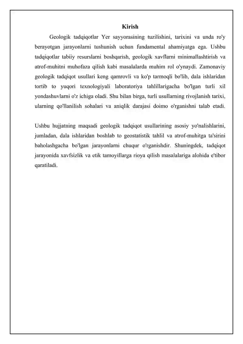 Geologik tadqiqot usullari: Asosiy yo'nalishlar 3