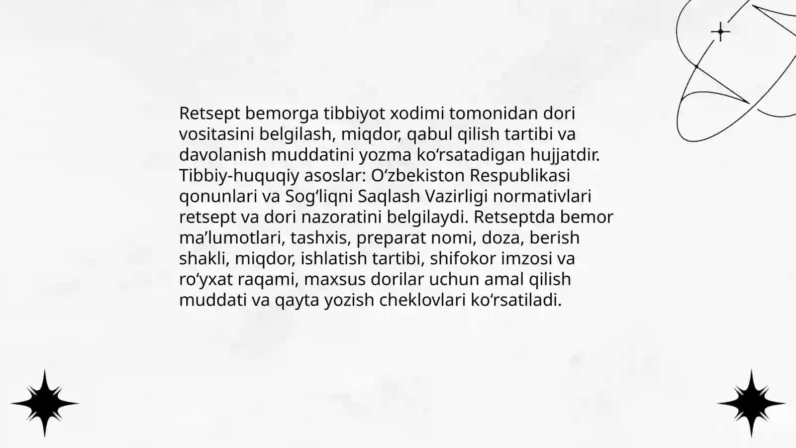 Retsept va uning tuzilishi 3