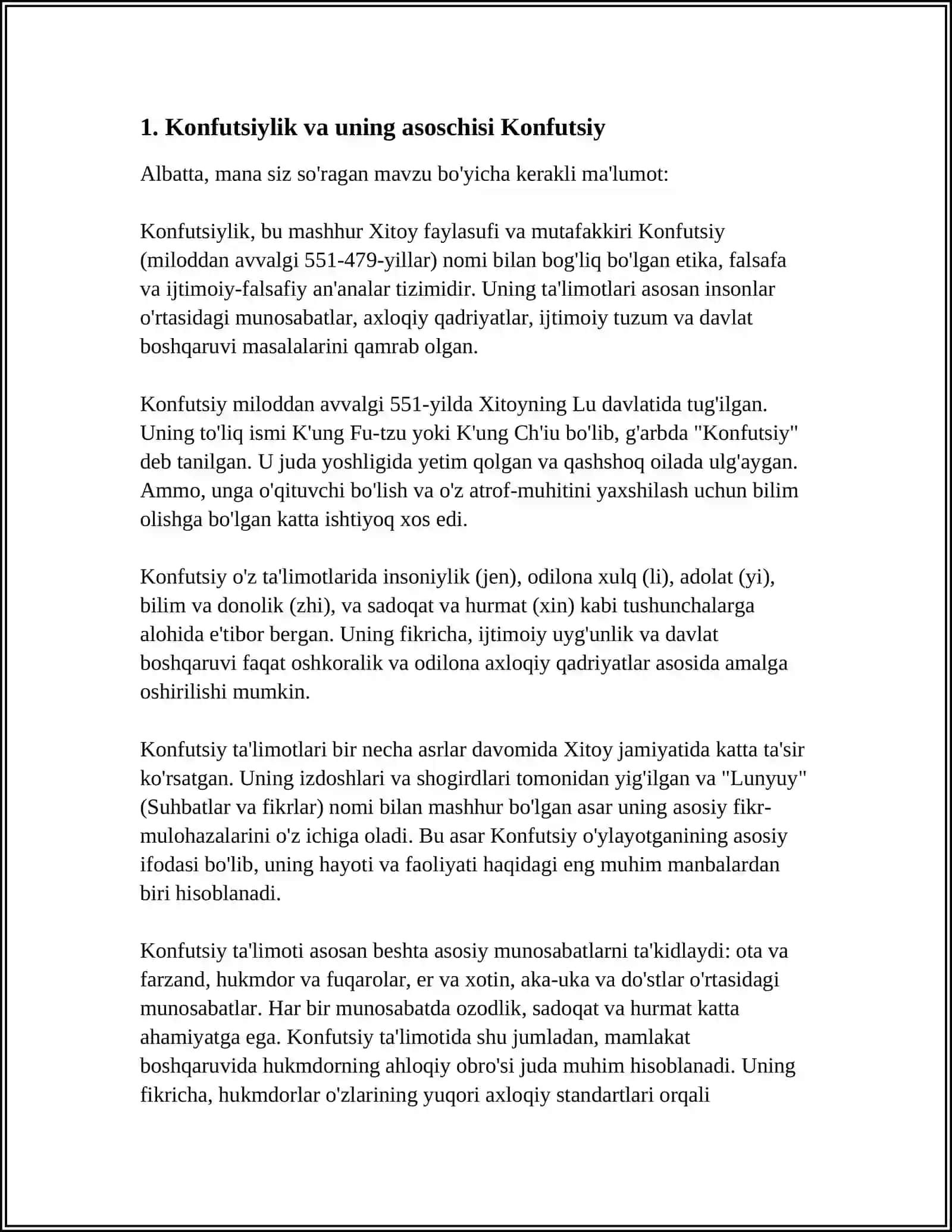 KONFUTSIYLIK VA DAOSIZM DINLARI MAVZUSIDA MUSTAQIL ISH 3