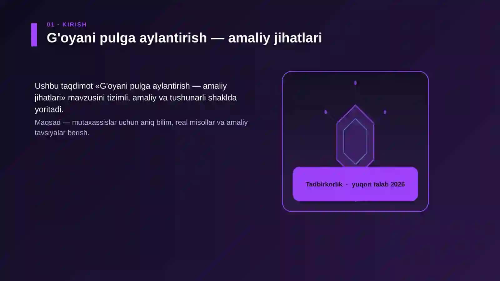 G'oyani pulga aylantirish — amaliy jihatlari 3