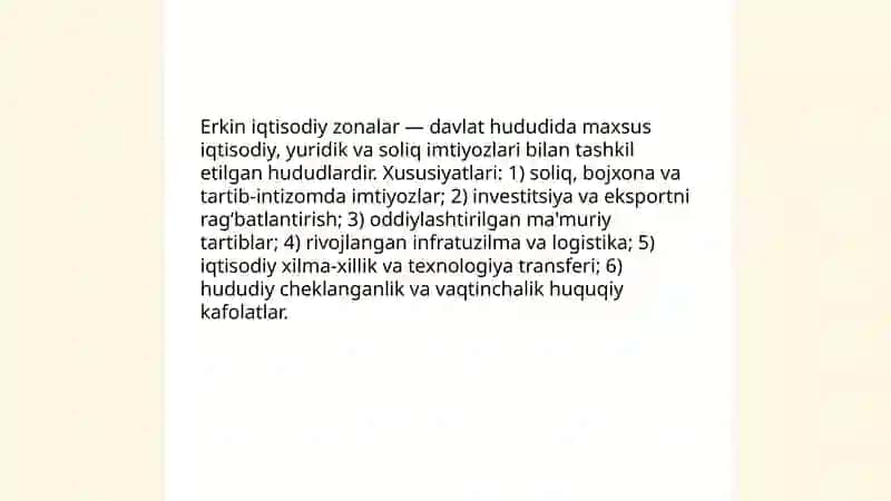 Erkin iqtisodiy zonalarning shakllanishi va rivojlanishi 3