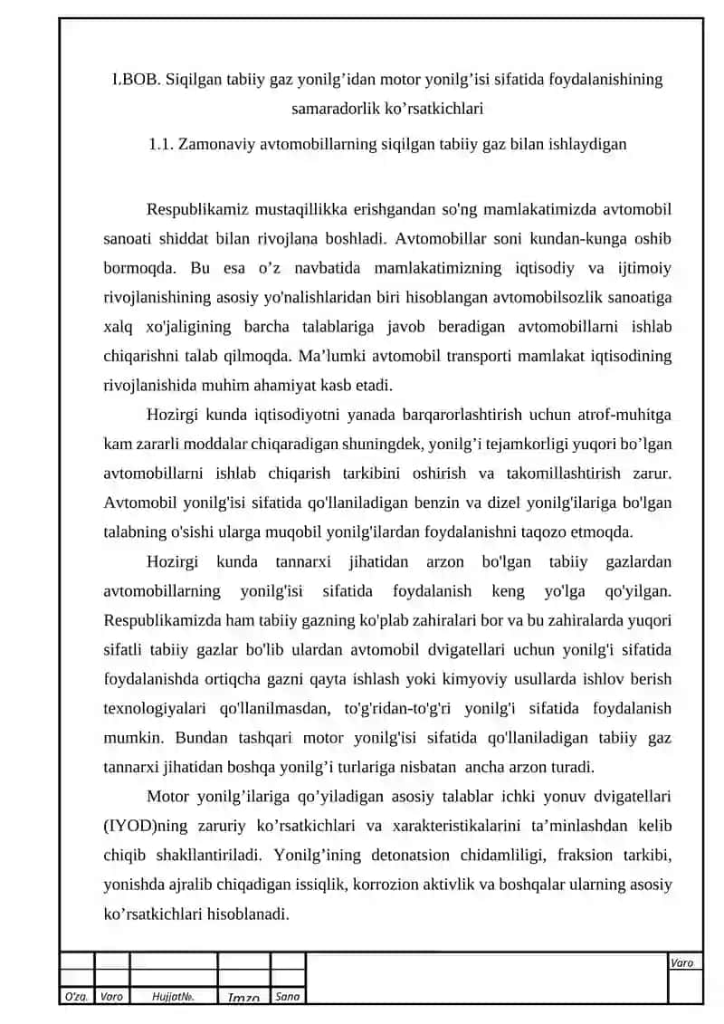 Zamonaviy avtomobillarning siqilgan tabiiy gaz bilan ishlaydigan dvigatellarining ta’minlash tizimi 3