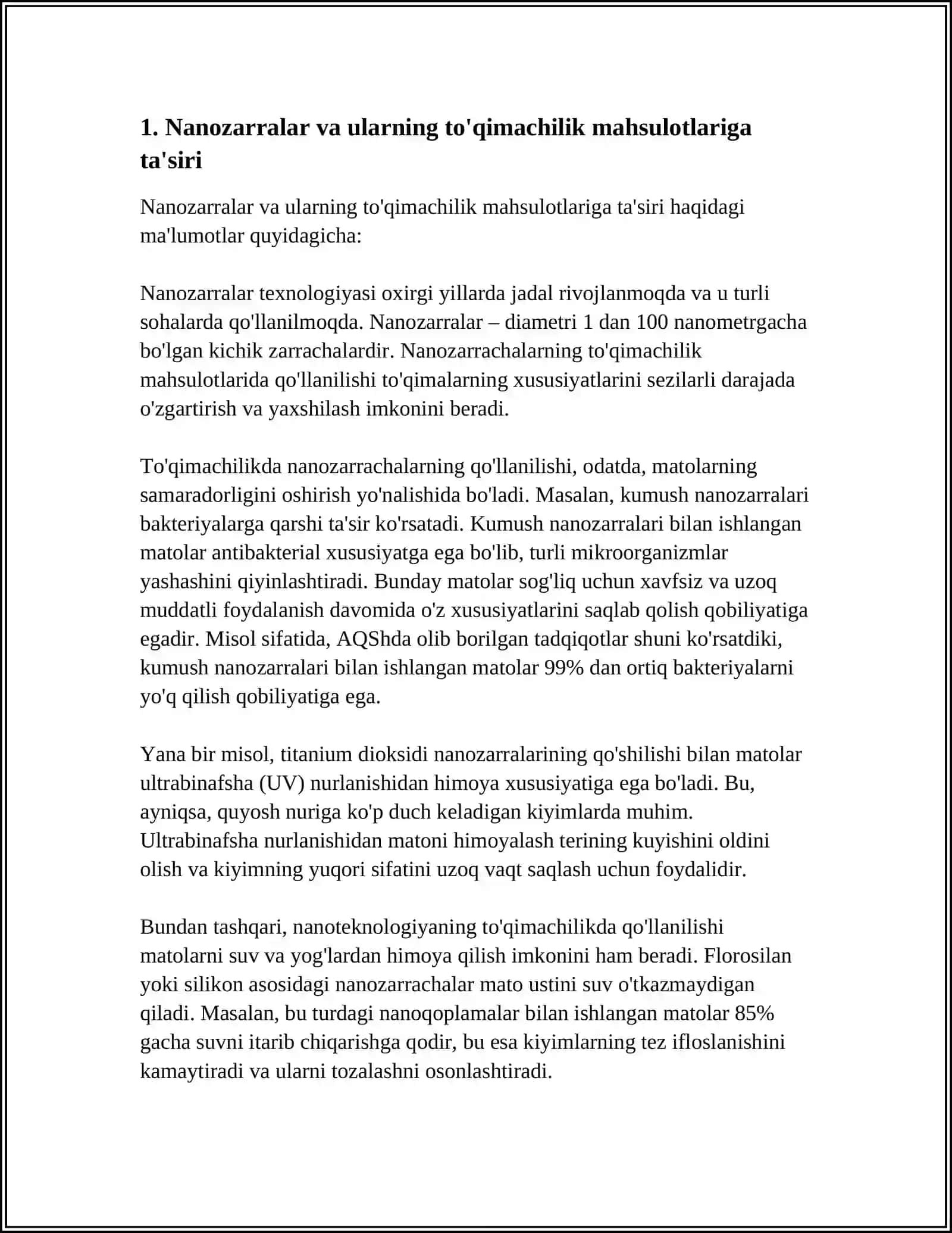 NAN-TEXNOLOGIYALARINING TO'QIMACHILIK MAHSULOTLARIGA TA'SIRI 3