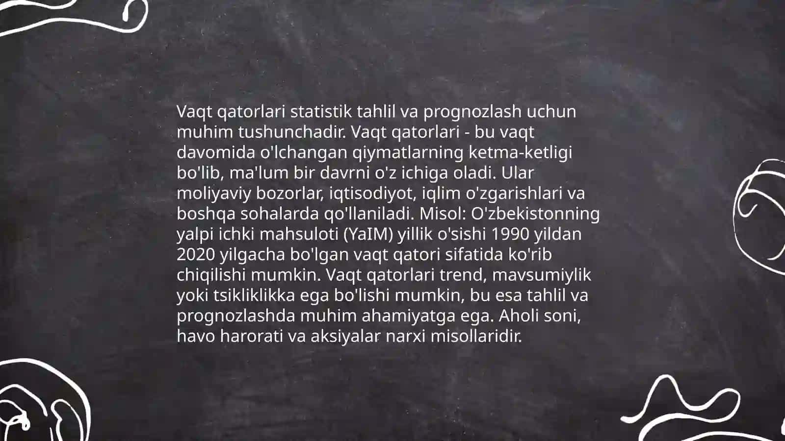 Vaqt qatorlarining oʻrni 3