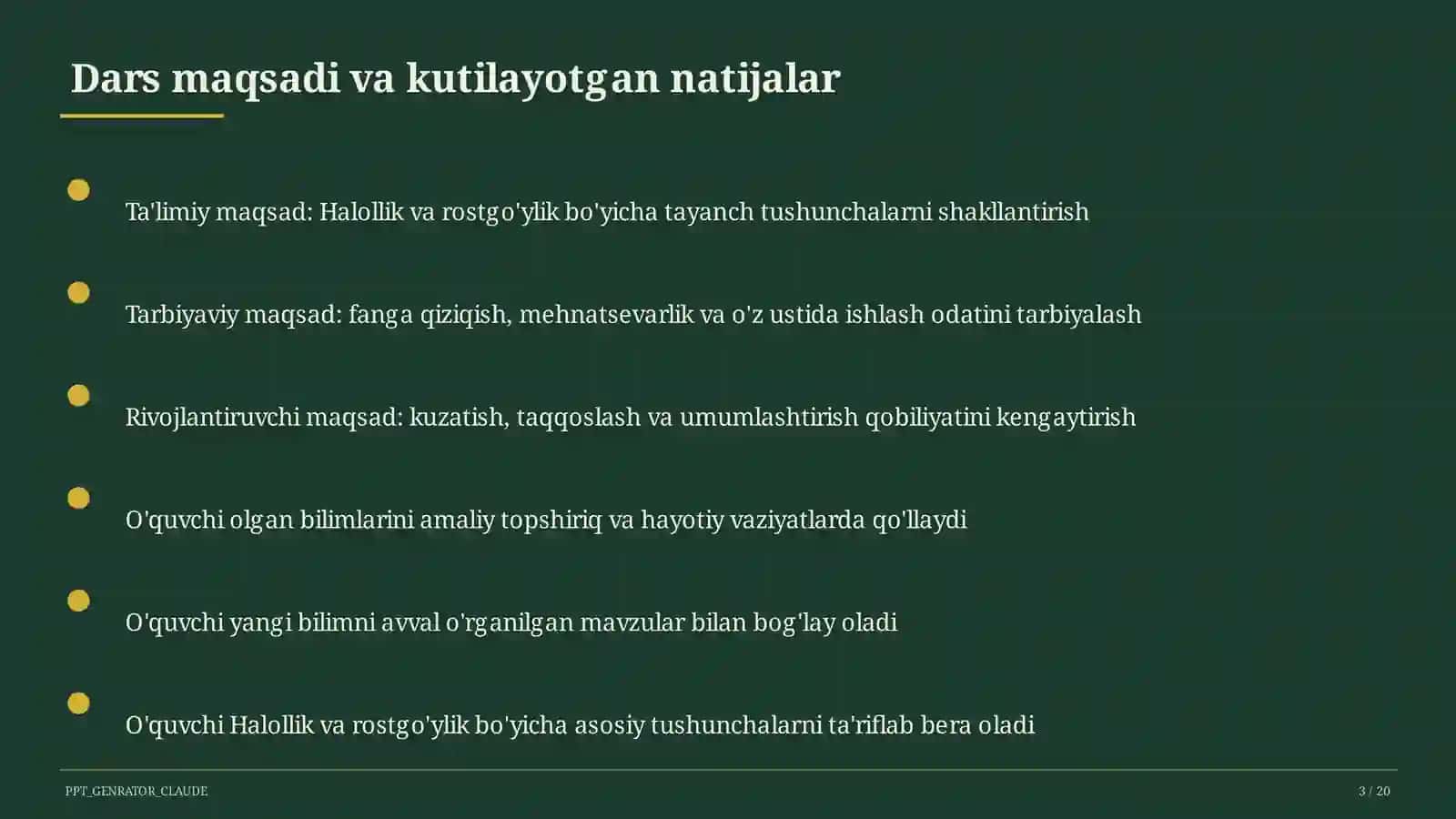 Halollik va rostgo'ylik (2-sinf) 3