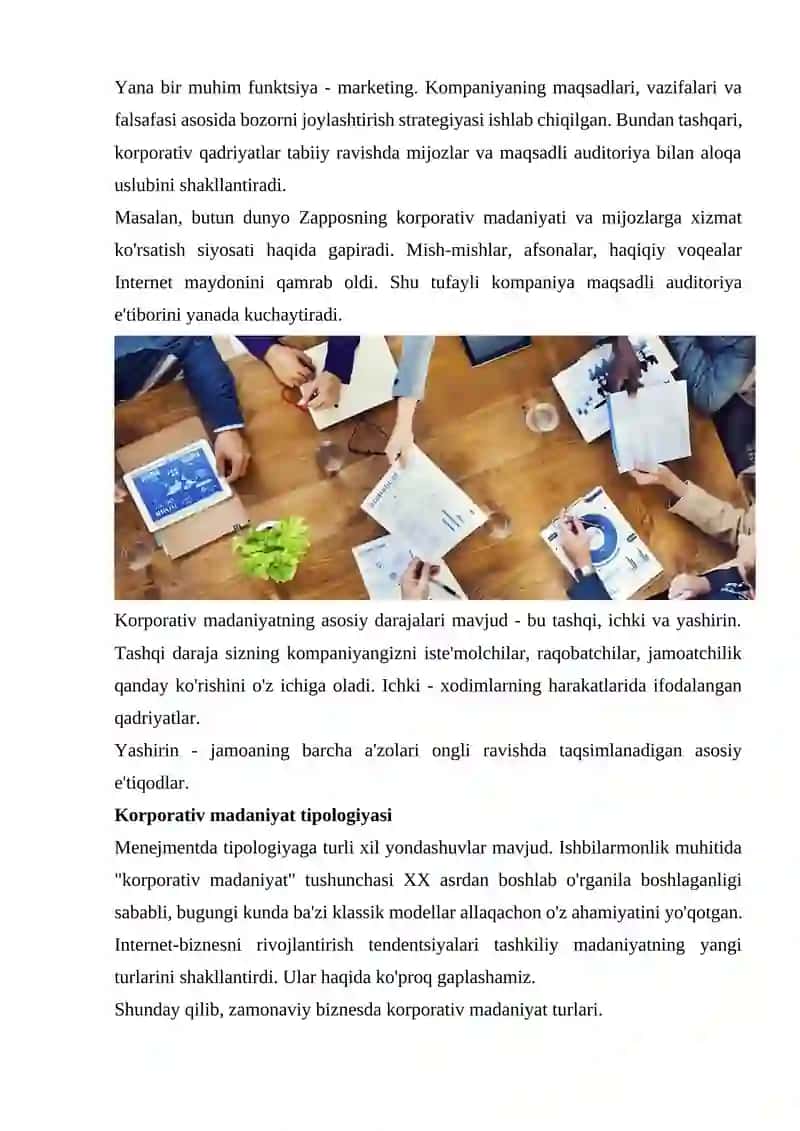 Korporativ madaniyat tashkilot uchun manba 3