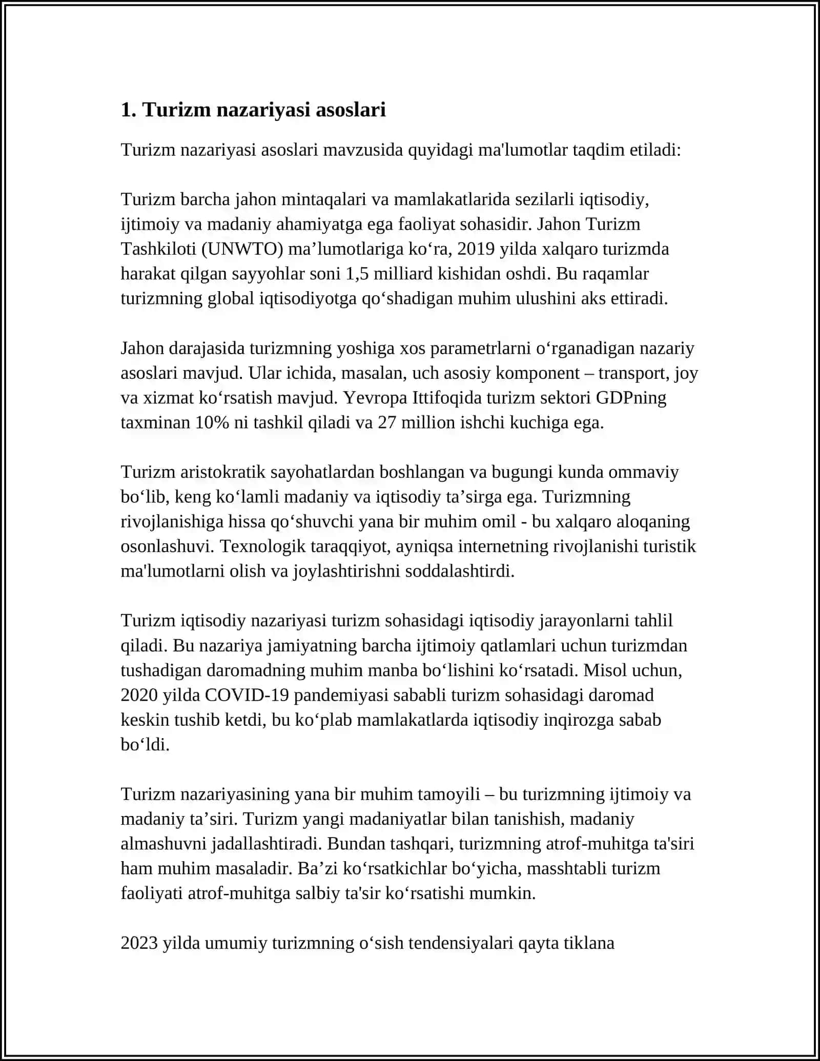 Turizm nazariyasi asoslari 3