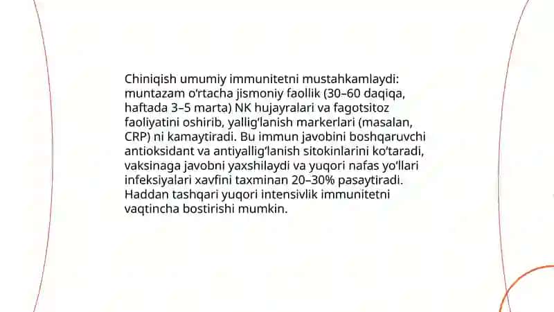 Chiniqishning inson salomatligidagi ahamiyati 3
