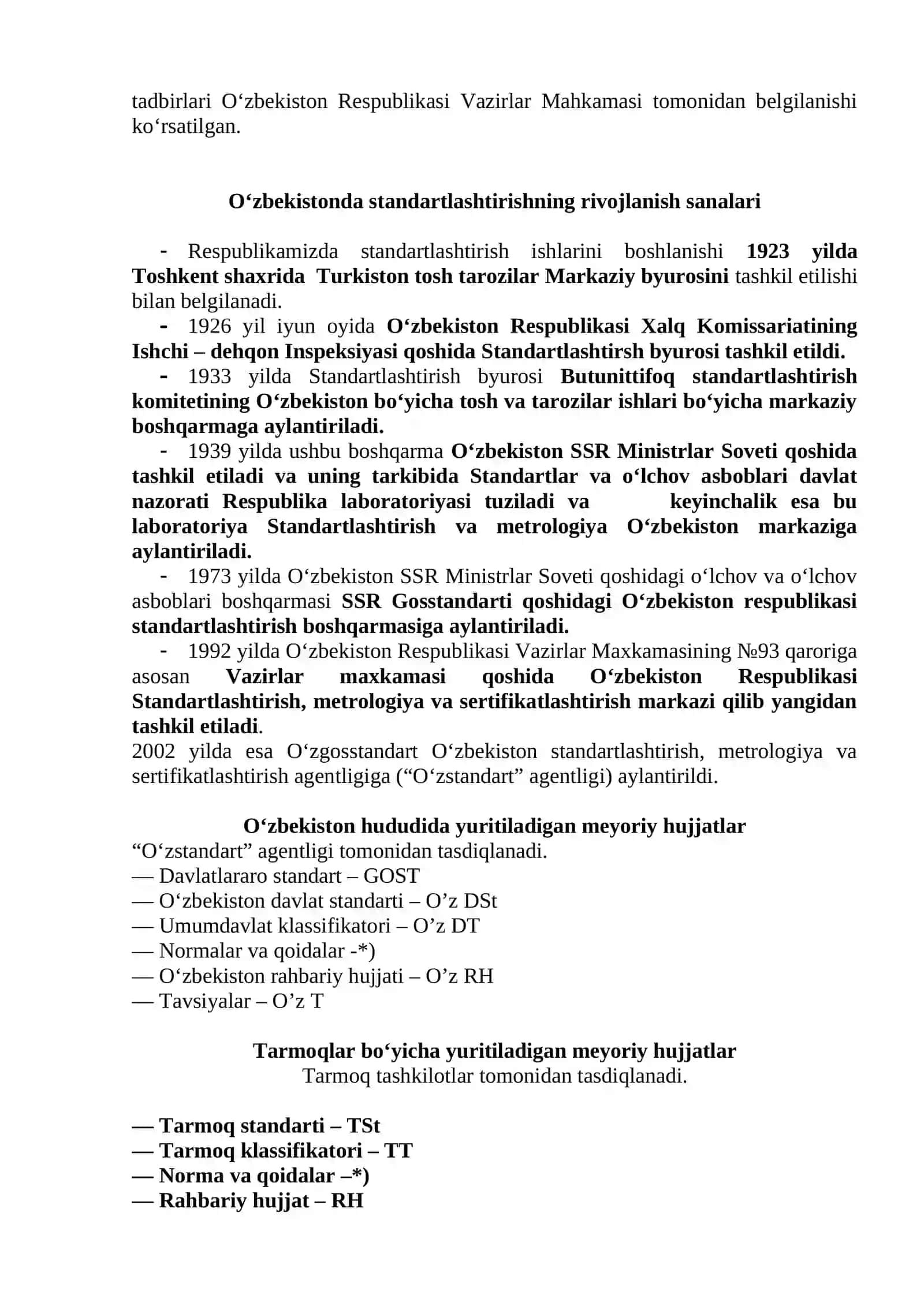 Standartlashtirishning maqsad va vazifalari 3