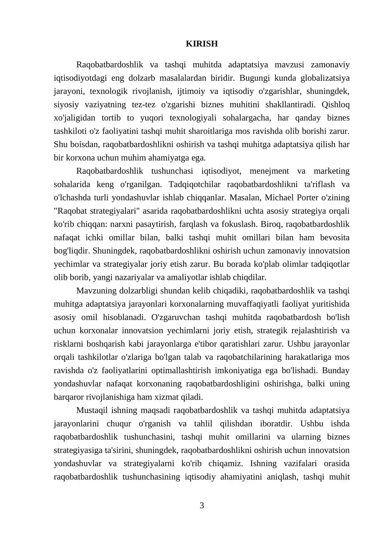 Raqobatbardoshlik va tashqi muhitda adaptatsiya 3