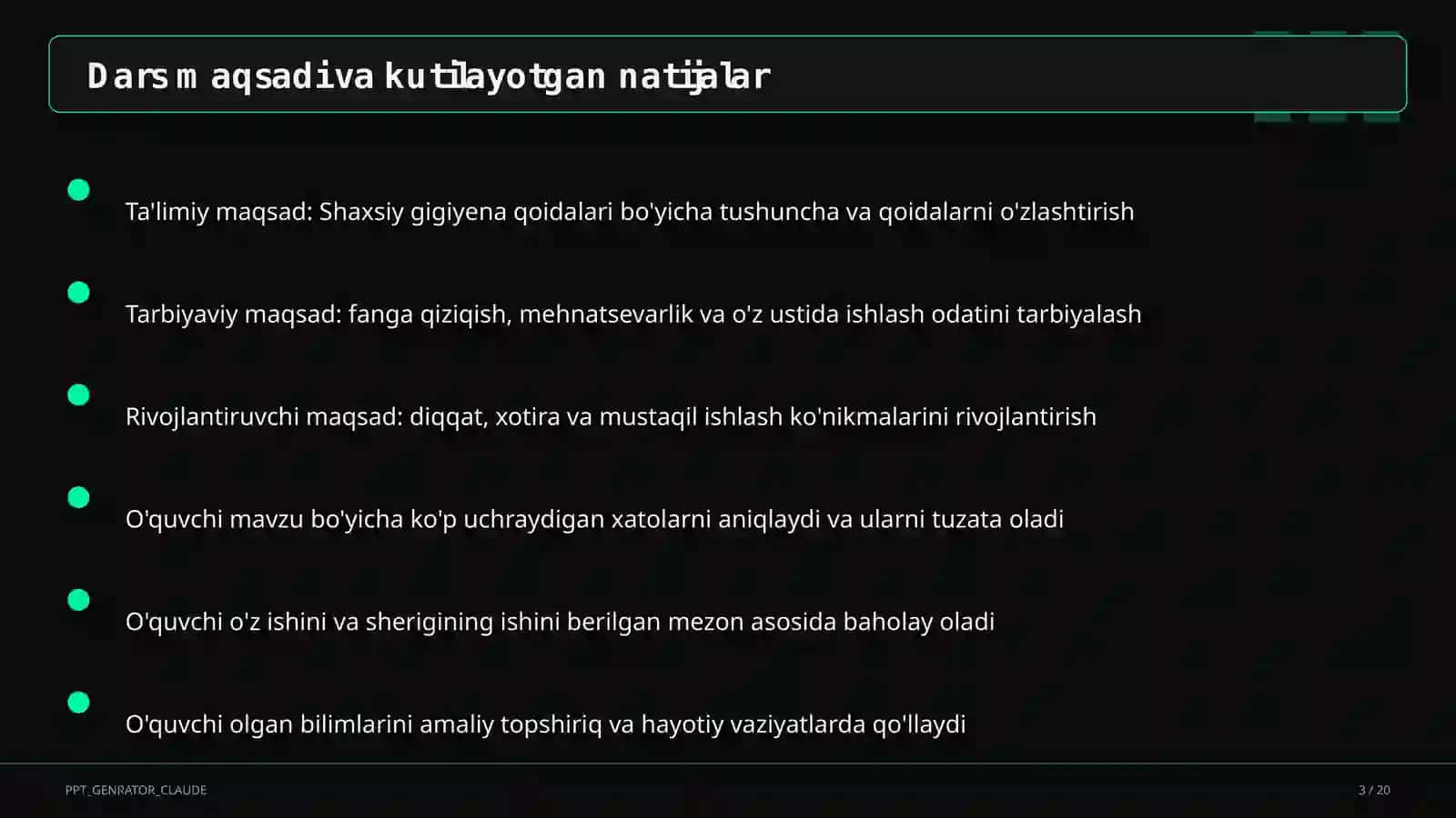 Shaxsiy gigiyena qoidalari (1-sinf) 3