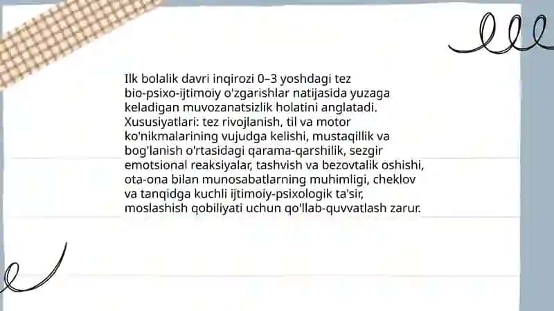 Ilk bolalik davri inqirozi 3