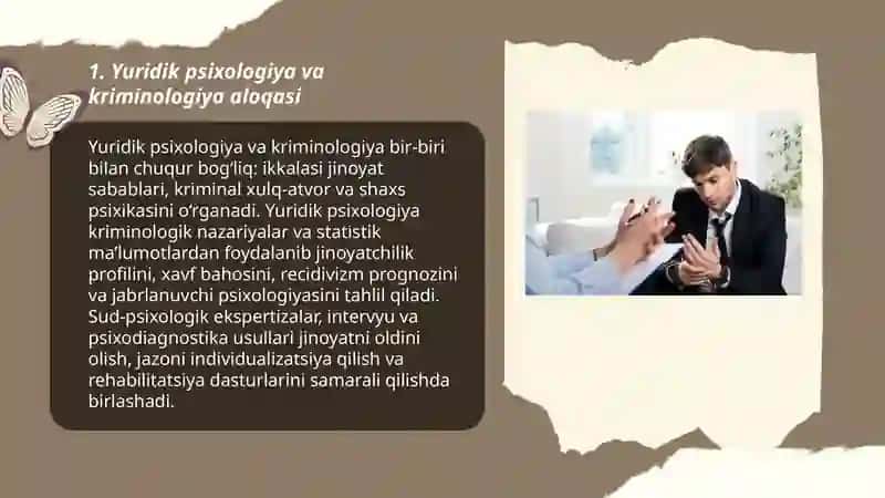 Yuridik psixologiya va kriminologiya aloqasi 3