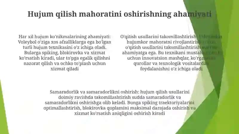 Voleybol O‘Yinida Hujum Va Himoya Texnikasi Hamda Taktikasini O‘Rgatishni Takomillashtirish Hamda Mahoratini Oshirish 3