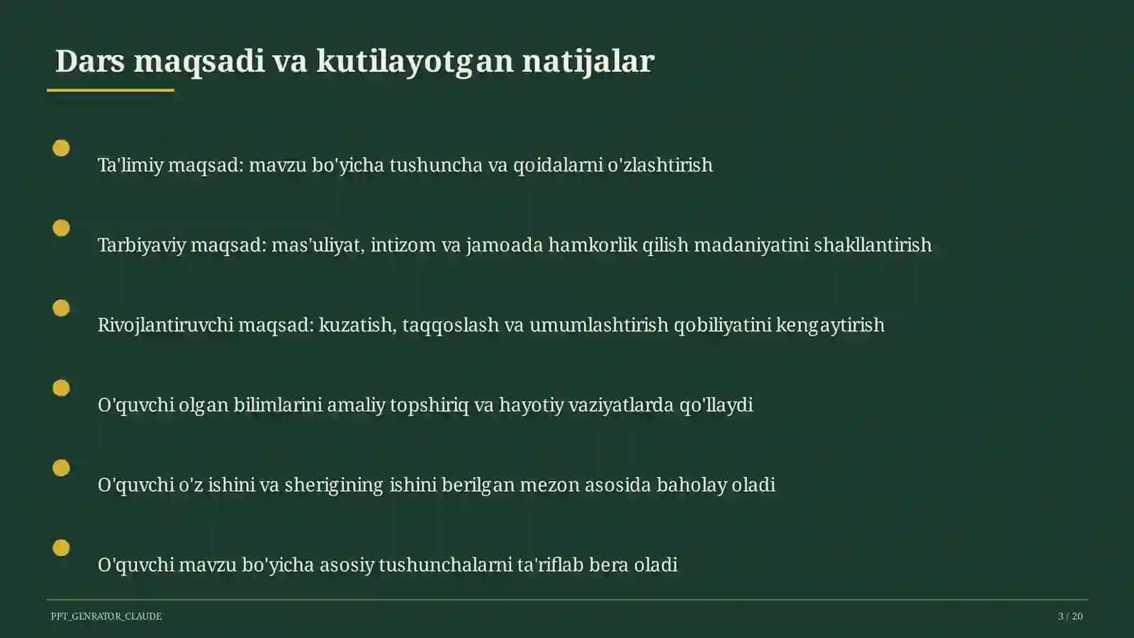 O'lchovlar va Massalar 3