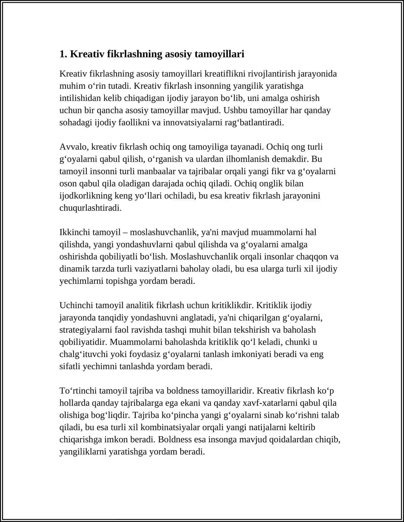 KREATIV FIKRLASH VA UNI RIVOJLANTIRISH YO'LLARI 3