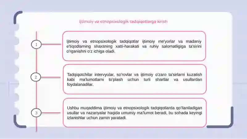 Ijtimoiy va etnopsixologiya tadqiqotlarni o’tkazish sharoitlari va texnikasi 3