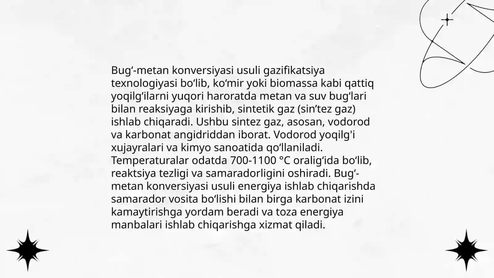 Bug‘-metan konversiyasi usuli 3