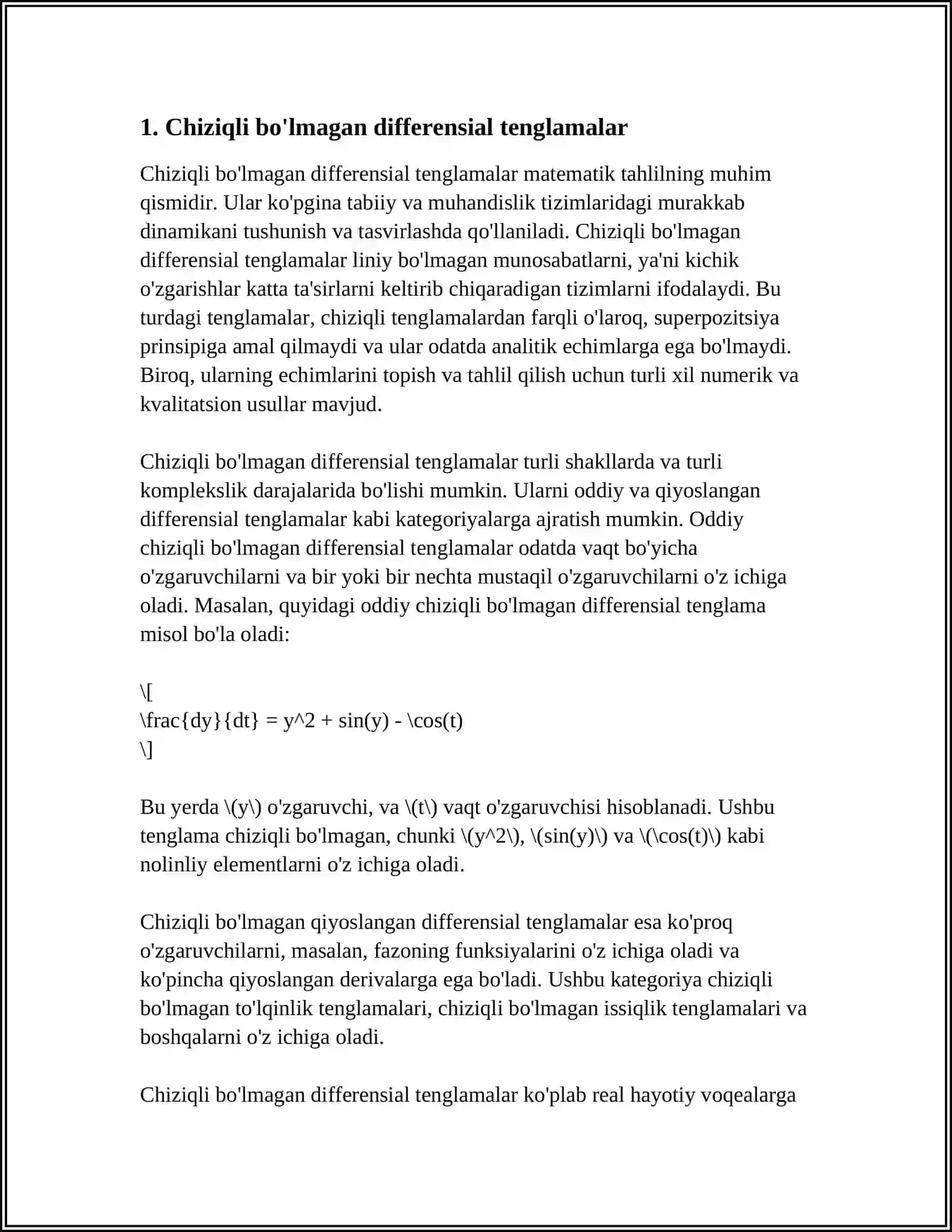 BIR JINSLI DIFFERENSIAL TENGLAMAGA KELTIRILADIGAN DIFFERENSIAL TENGLAMALAR 3
