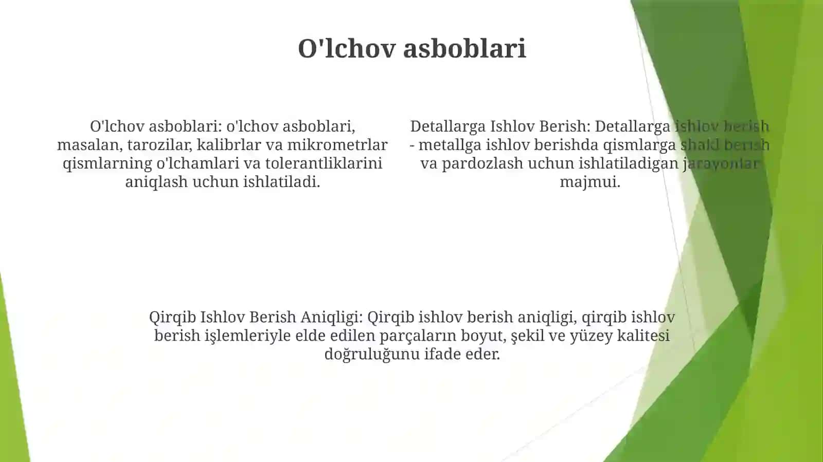 Detallarga Ishlov Berish.Qirqib Ishlov BerishAniqligi 3