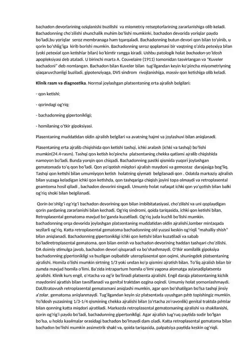 Platsenta ajralishi variantlari 3