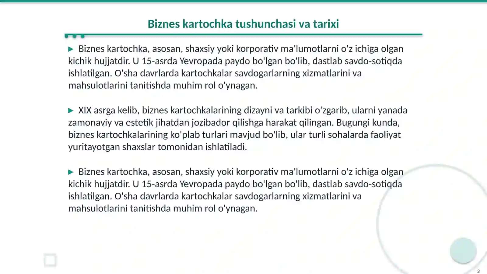 Biznes kartochka tushunchasi va tarixi 3